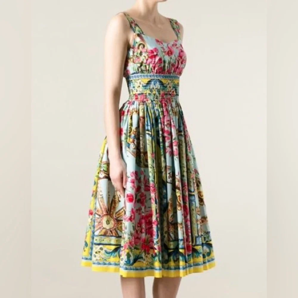 DOLCE & GABBANA Cotton MIDI Floral Dress - Picture 3 of 5